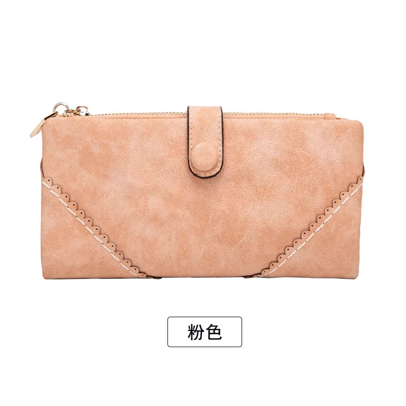 Cyflymder  Men/Woman Wallet Vintage PU Leather Frosted Long Wallets Coin Pocket Billetera Hombre Man Purse Male ID Card Holder Money Bags