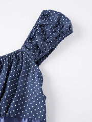 Cyflymder  Stylish Women s  Fit Blouse with Polka Dot Pattern and Square Neckline Perfect for Everyday Casual Wear