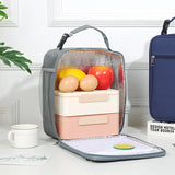 Cyflymder Lunch Box Storage Tote Mesh Side Pouch Portable Lunch Bag Heat Insulation Children's School Bento Bags Square Chilled Ice Bags