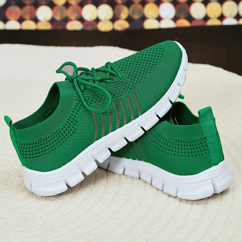 Cyflymder Mesh Breathable Soft Sole Sneakers Women Lightweight Non-Slip Running Walking Shoes Woman 2024 Spring Casual Lace Up Flats Shoes