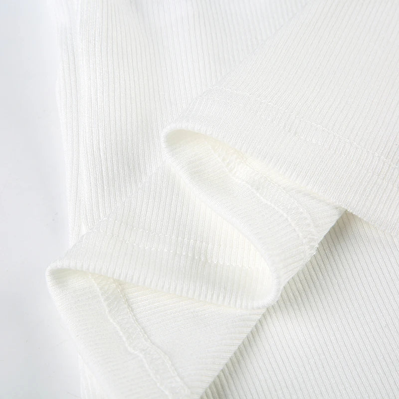 Cyflymder  Casual Solid Knitted T Shirt Cardigans Basic Slim O-Neck Short Sleeve Tees Women 2025 Summer Fashion Streetwear Ladies