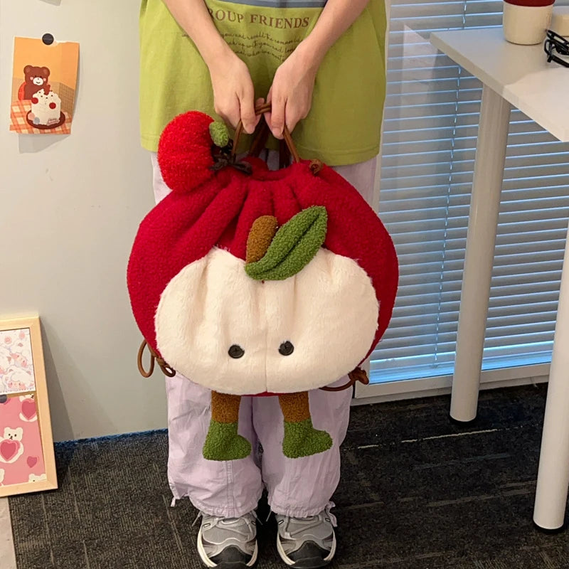 Cyflymder  Cute Cartoon  Plush Shoulder Bag Large Capacity Fluffy Crossbody Bag Autumn Winter New Style Soft Velvet Handbag for Youth