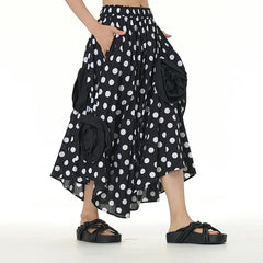 Cyflymder  Three-dimensional Flower Bud Skirt, Flower Decoration Half-skirt, Spring New Design Irregular Skirt