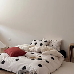 Cyflymder   Pure cotton simple relaxation polka dot five-piece set pure cotton student dormitory household four-piece set