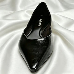 Cyflymder  Luxury Designer Flats Women Black Soft Leather Pointed Toe Loafers Ladies Comfortable Soft Soled Shallow Summer Women's Shoes