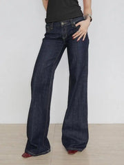 Cyflymder  Women's Slim Fit Flared Jeans Y2K Vintage Low Rise Stretch Denim Pants with Embroidery Distressed Style for Everyday Outfits
