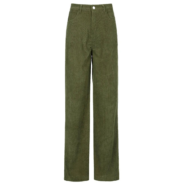 Cyflymder  Retro High-waist Casual Wide-leg Pants Women's Comfortable Loose Trousers Vintage High Waist Loose Fit Long Pants
