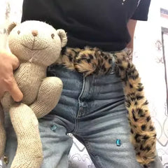 Cyflymder  y2K Subculture Leopard Print Imitation Fur Belt Plush Garment Accessories Waste Soil Wind Autumn Winter Wasit Belts for Women