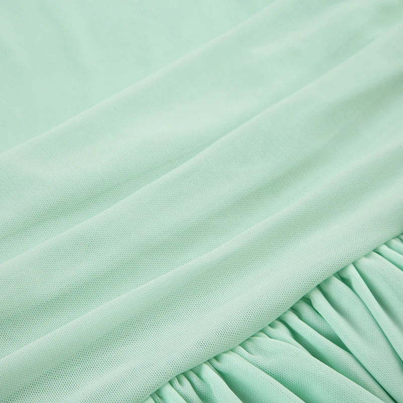 Cyflymder  Beach Style Bandage A-Line Pleated Dress Holiday See Through Solid Slash Neck Sleeveless Mini Dresses For Women 2025