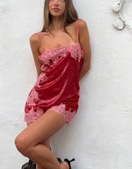 Cyflymder   Women Floral Lace Sequin Mini Slip Dress Spaghetti Strap Sweetheart Neck Bodycon Robes Summer New Party Vacatio Dresses