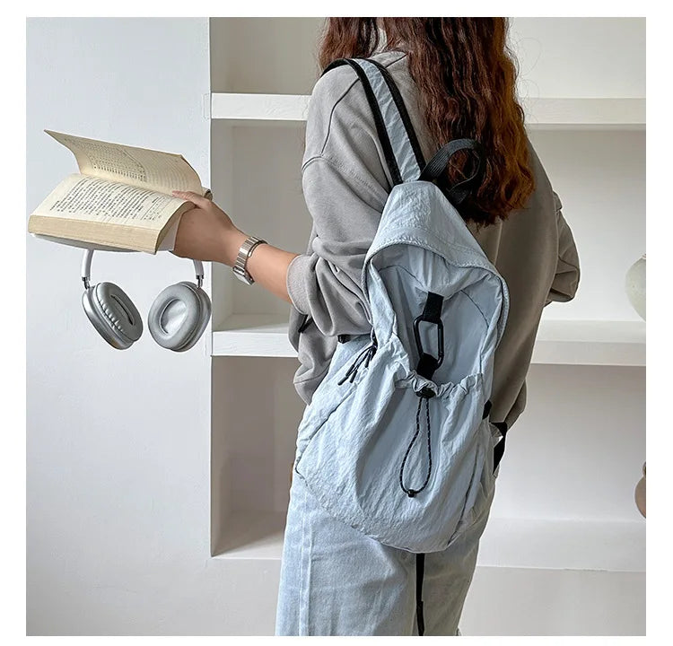 Cyflymder  Nylon Solid All Match Casual Schoolbags Students Fashion Simple Bags for Women Korean Preppy Y2k Aesthetic Backpacks Streetwear