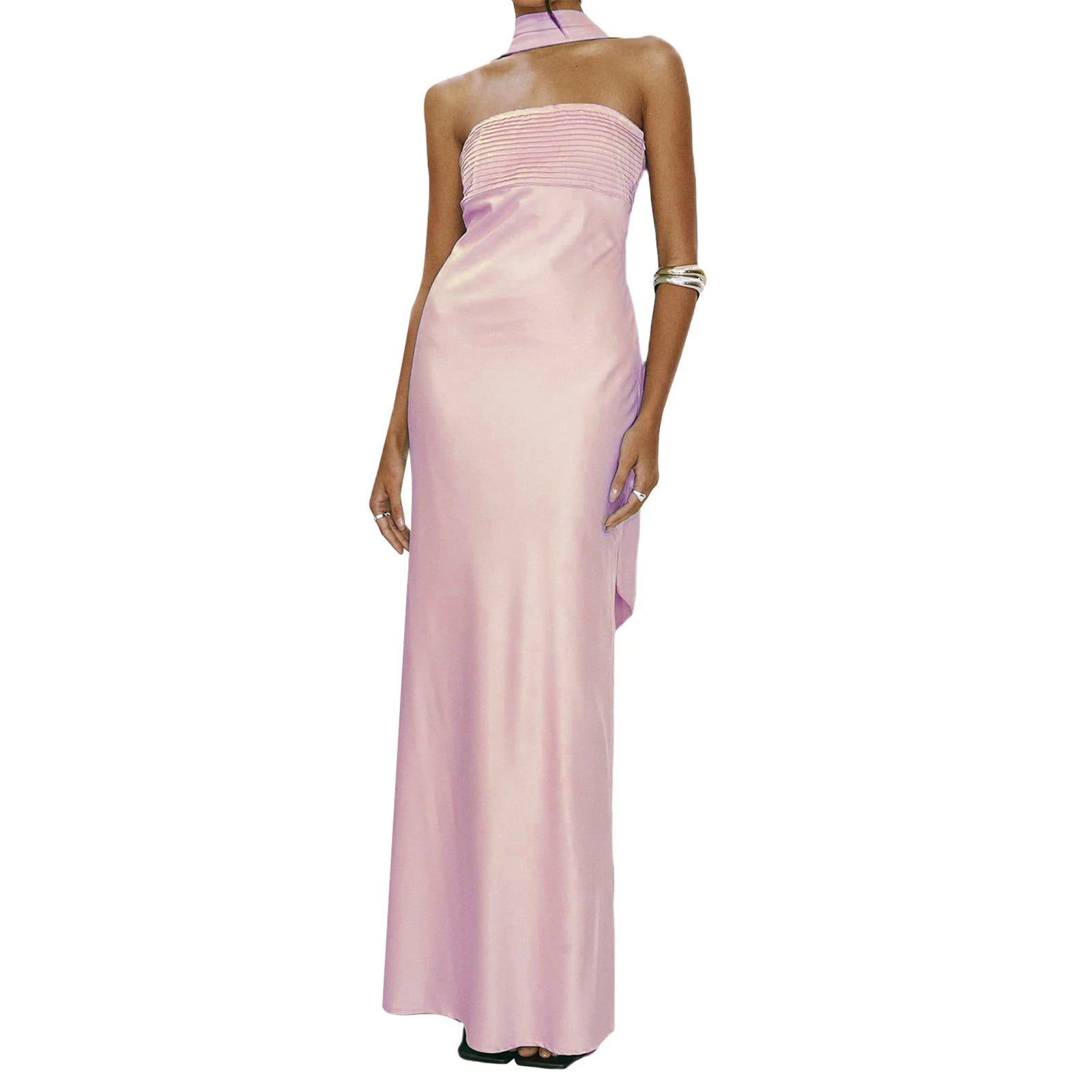Cyflymder  Elegant Floral Print Maxi Dress with Ruffled Off Shoulder Sleeves and Matching Headscarf for Women Summer Beach Party