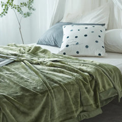 Cyflymder  Nordic Solid Flannel Blankets Warm Multifunctional Sleeping Blanket for Office Home Queen King Size Bedspread for All Seasons