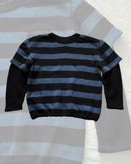 Cyflymder  Oversized Striped Knit Sweater Men Women Layer Long Sleeve Pullover Harajuku Streetwear Loose Crew Jumper Y2K Casual Knitted Top
