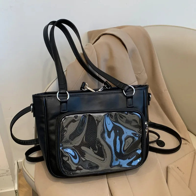 Cyflymder  Korean Y2k Aesthetic Transparent Backpacks Vintage All Match Casual Shoulder Ita Bags Streetwear Women Simple Handbags Crossbody