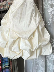 Cyflymder  Vintage Elegant Strapless Bubble Dress Women French Retro Party Sweet Solid Dresses New Design Fashion Slim Outfit Summer