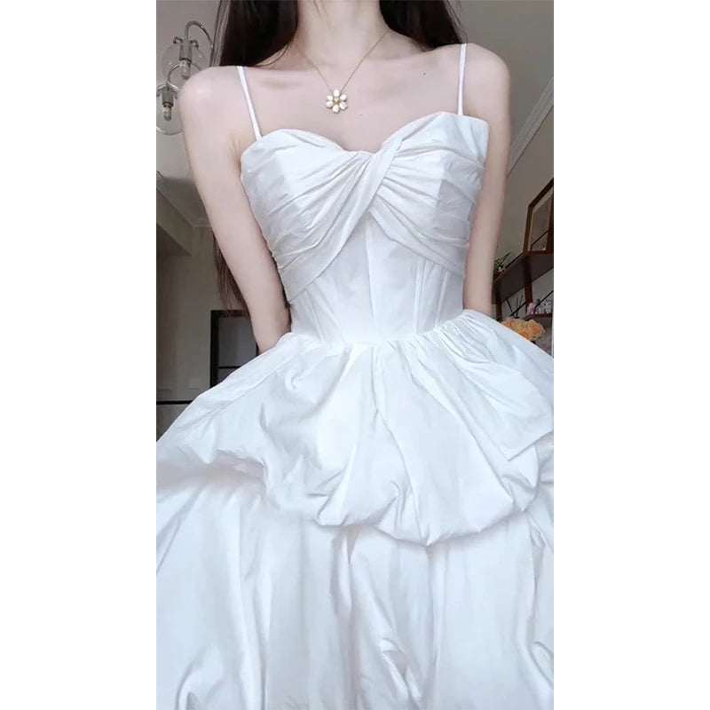 Cyflymder  Irregular White Mini Dress Women Fashion Birthday Party Prom Luxury Sexy Straps Dress Summer Korean Bodycon Design Vestidos New