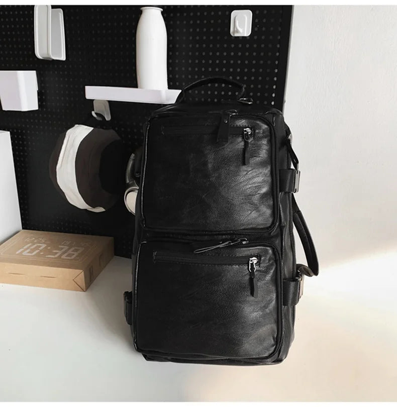 Cyflymder  Travel Backpack Gym Fitness Bag Women Men PU Large Capacity Training College Students Schoolbag Sports Laptop Vintage Daypack