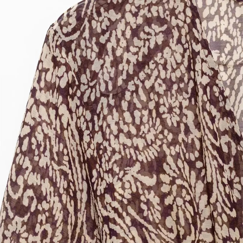Cyflymder  Floral Print Long Dress Women 2025 New Summer Elegant Loose V-neck Lace Up Midi Dresses Vintage Chic Boho Casual Party Dresses