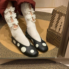 Cyflymder  Retro Womens Mary Jane Shoes Exquisite Soft Leather Casual Shoes for Woman Fashion Ballet Flat Shoe Designer Shoes Zapatos Mujer
