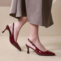 Cyflymder  Fashion Women's High Heels Sandals Red Black Sexy Ankle Belt Women's Pointed Wedding Party Prom Women's Shoes