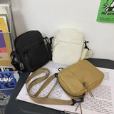 Cyflymder Oxford Women's Crossbody Bags Small Shoulder Handbags for Men Korean Solid Color Students Phone Bags Mini Messenger Bags