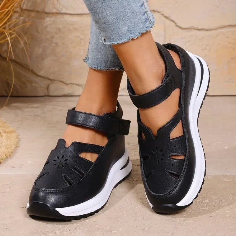 Cyflymder  Women's Shoes 2025 Hot Sale Closed Toe Women's Sandals Casual Rome Sandals Women Hollow Platform Wedges Plus Size Shoes Female