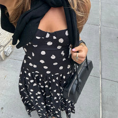 Cyflymder  Elegant Polka Dot A-Line Dress Casual Sleeveless Slim-Fitting Dresses Women Fashion Streetwear Party Vestidos Summer