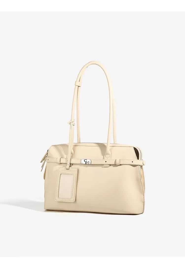 Cyflymder  Sweet Cute Cream Yellow Tote Bag Women Versatile Casual Business Trip Underarm Bag Ladies Large Capacity Business Handbag Y2k