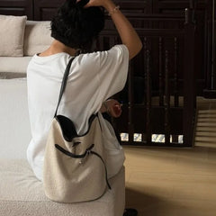 Cyflymder   Fashion Linen Canvas Bucket Bag Women Large Capacity High Quality Fabric Handbag Ladies Casual Versatile Commuter Crossbody Bags