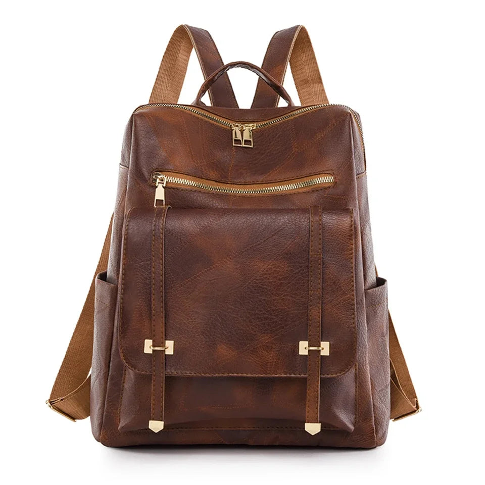 Cyflymder  Vintage Women's Bag Large Capacity Leather Daily Commute Travel Women's Backpack Shopping Fashion Designer School Bags Travel