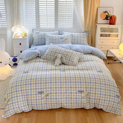 Cyflymder  New Cotton Duvet Cover, Long Staple Cotton Bed Sheet, Thickened And Brushed Four Piece Set, Student Dormitory Three Piece Set