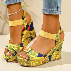 Cyflymder  Elegant Woman Heeled Shoes Summer Foreign Trade New Platform Platform Wedge Sandals Women'S Comfort Beach 54356