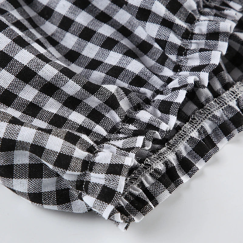 Cyflymder  Holiday Sweet Bow Plaid Shorts Preppy Style Casual Loose Low-Waisted Shorts Women 2025 Summer Fashion Streetwear Ladies