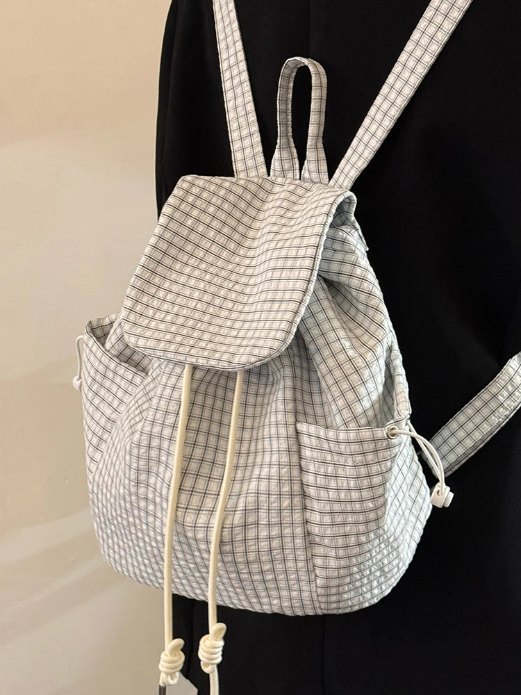 Cyflymder  Women Y2k Aesthetic Casual Plaid Backpack Fashion Preppy Trendy Students Schoolbags Vintage Streetwear Backpacks for Students