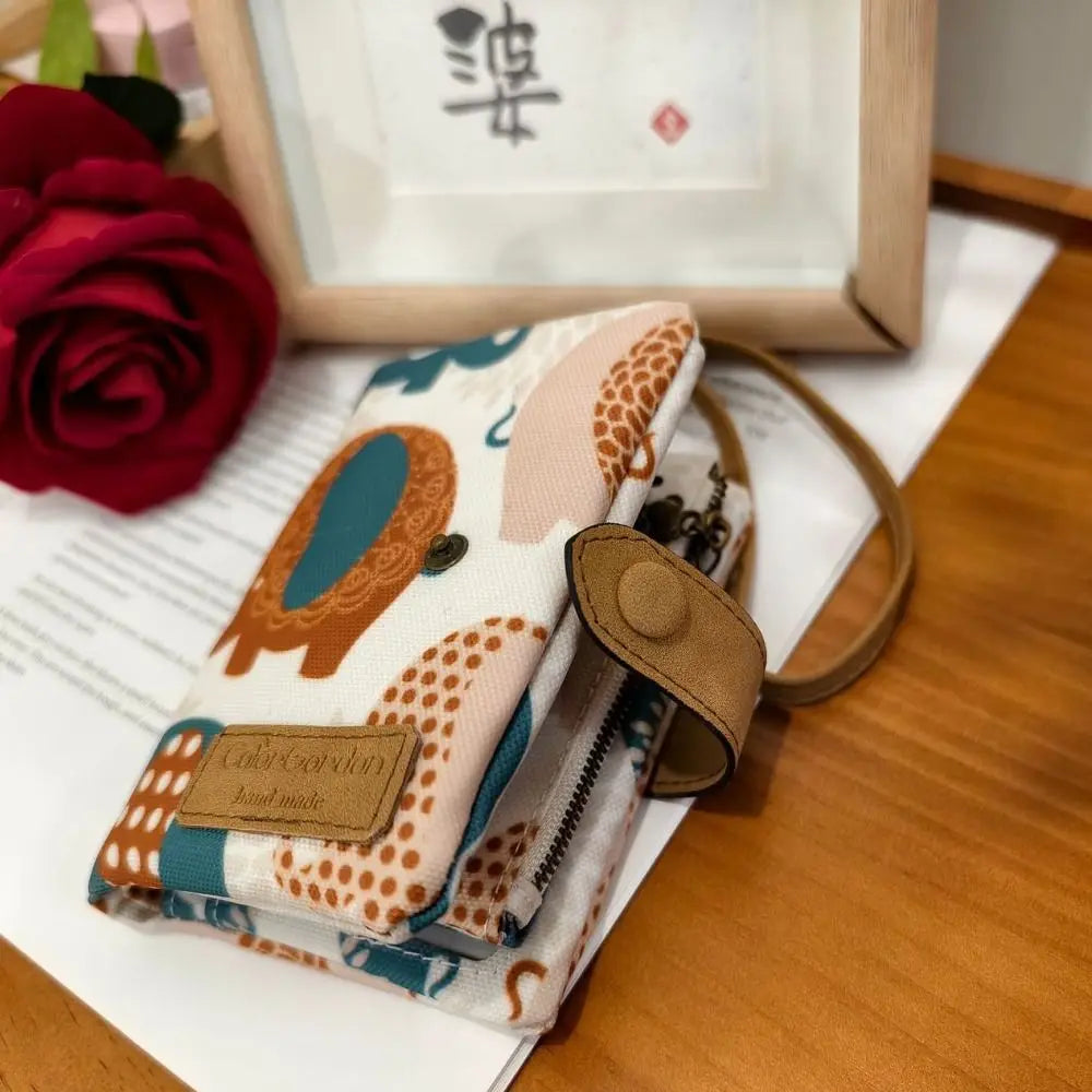 Cyflymder  Women Cute Zipper Hasp Short Wallet PU Leather-Capacity Coin Purse Money Bag Frosted Printing ID Card Holder Girl Cute Clutch