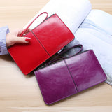 Cyflymder New Fashion Women Office Lady PU Leather Long Purse Clutch Zipper Business Wallet Bag Card Holder Big Capacity Wallet