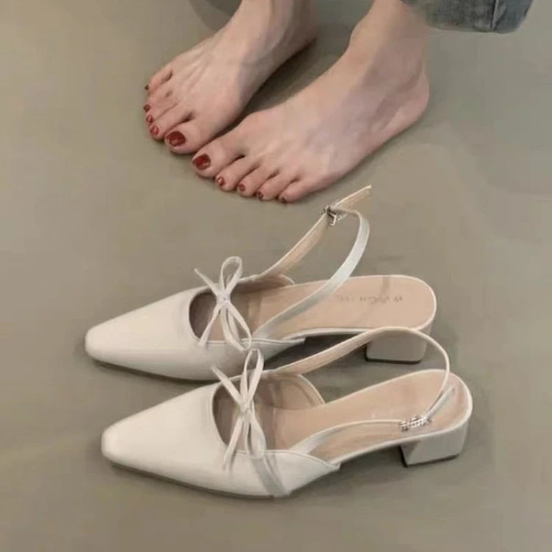Cyflymder  Bow Strap Women's Slippers Summer New Fashion Shoes for Design Open Toe Thick Heel Outdoor Slippers Ladies Zapatillas Mujer