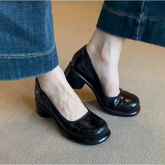 Cyflymder  New Women Pumps Fashion Genuine Leather Office Shoes Woman Luxury Brand Design Women Caucal Shoes Elegant High Heels Female