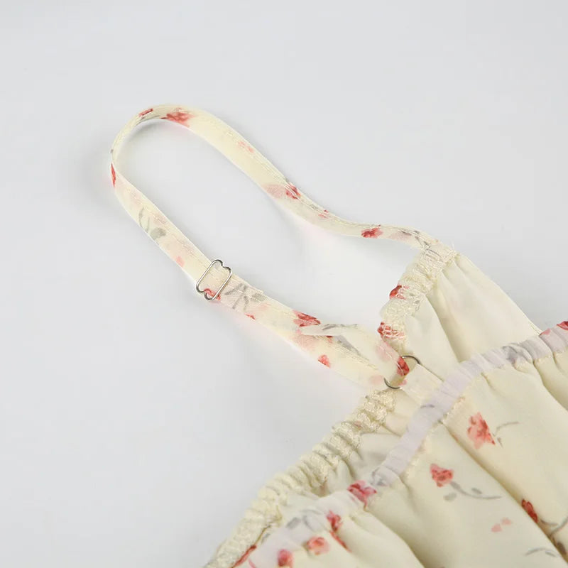 Cyflymder  Holiday Floral A-Line Dress Beach Style Slash Neck Sleevless Maxi Dresses For Women 2025 Summer Fashion Streetwear Lady