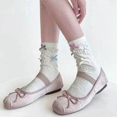 Cyflymder   Brand Big Size 34-44 Round Toe Pink Ballerina Flats Satin Mary Jane Shoes White Fairy Style Sweet Lolita Ballet Shoes Women