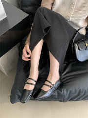 Cyflymder  Summer New Crystal Women Mary Jane Shoes Fashion Shallow Double Buckle Low Heel Shoes Ladies Elegant Outdoor Office Shoes