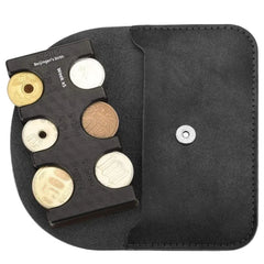 Cyflymder  Leather Coin Purse Square Coin Bag Storage Box Button Design Money Holder Wallet Organizer for Men And Women