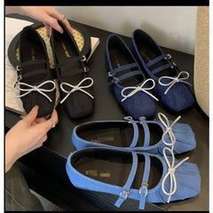 Cyflymder  Exquisite Bowtie Women Sandals Fashion One Strap Summer Shoes Luxury Designer Flats 2024 New Chaussures Simple Round Toe Sapato