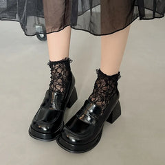 Cyflymder  Platform Thick Heel Women Mary Jane Shoes Japanese Jk Uniform Lolita Chunky Shoes  Elegant Women's Stripper Party Dress Pumps
