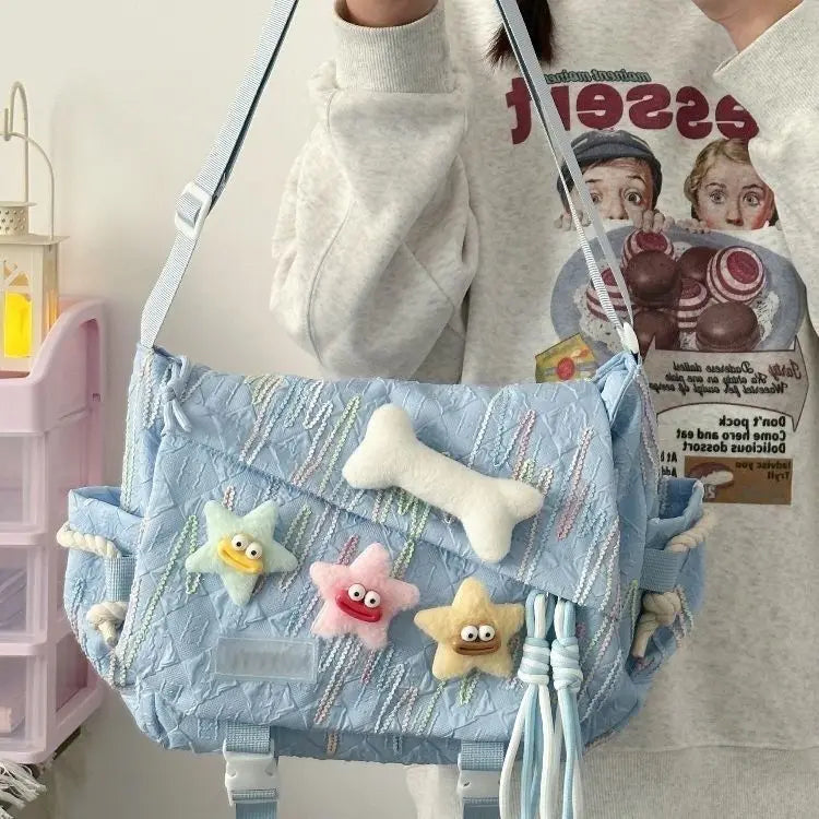 Cyflymder  Stylish Backpack Large Capacity Crossbody Bag for School Commuter, Soft Girl Casual Backpack or Shoulder Bag