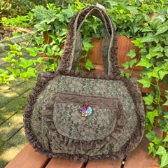 Cyflymder  Japanese Vintage Lace Handbag Women Lolita Lightweight Large Capacity Shoulder Bags Ladies Elegant Gentle Underarm Bag Chic