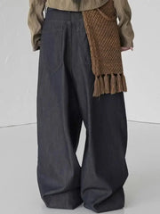 Cyflymder  90S Vintage Oversized Denim Pants Y2K Low Waist Baggy Jeans Japanese Harajuku Single Button Long Trousers Fashion Jeans Women