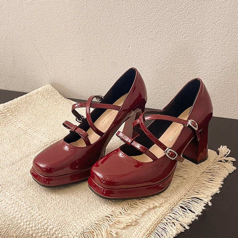 Cyflymder  Women Shoes 2025 Spring Pumps Latest Mary Jane Summer High Heels Slip On Increasing Height Shallow Mouth Sandals Ladies New Loli