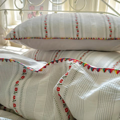 Cyflymder  100% Cotton Yarn-dyed Jacquard Floral Bedding Set Single Queen King Size Duvet Cover Bed Sheet/Fitted Sheet Pillowcases 3/4Pcs